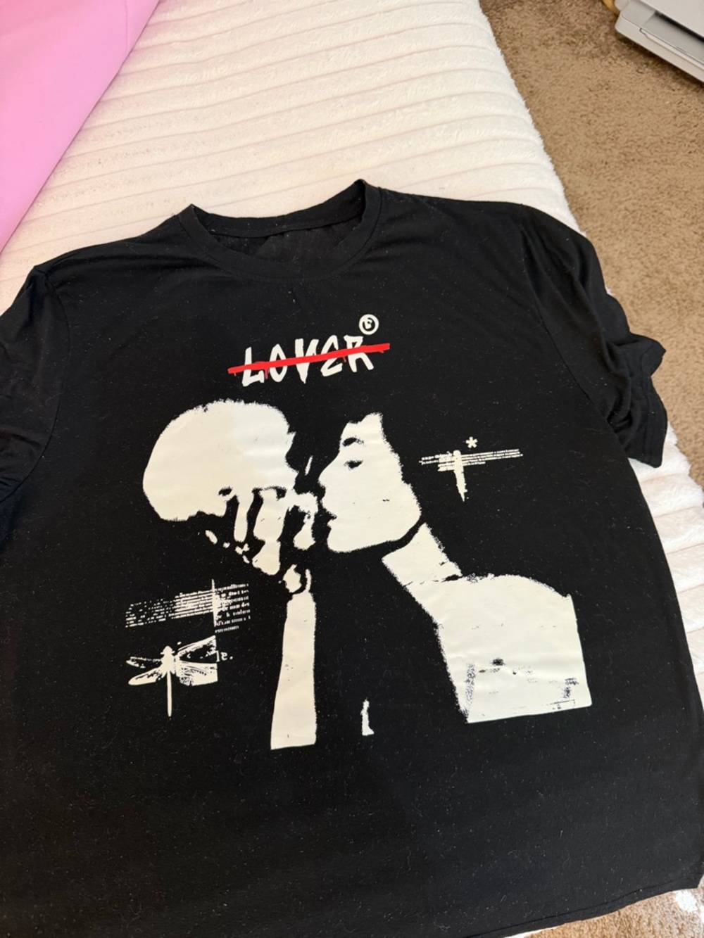SOLD- Black Graphic 'Lover' Tee